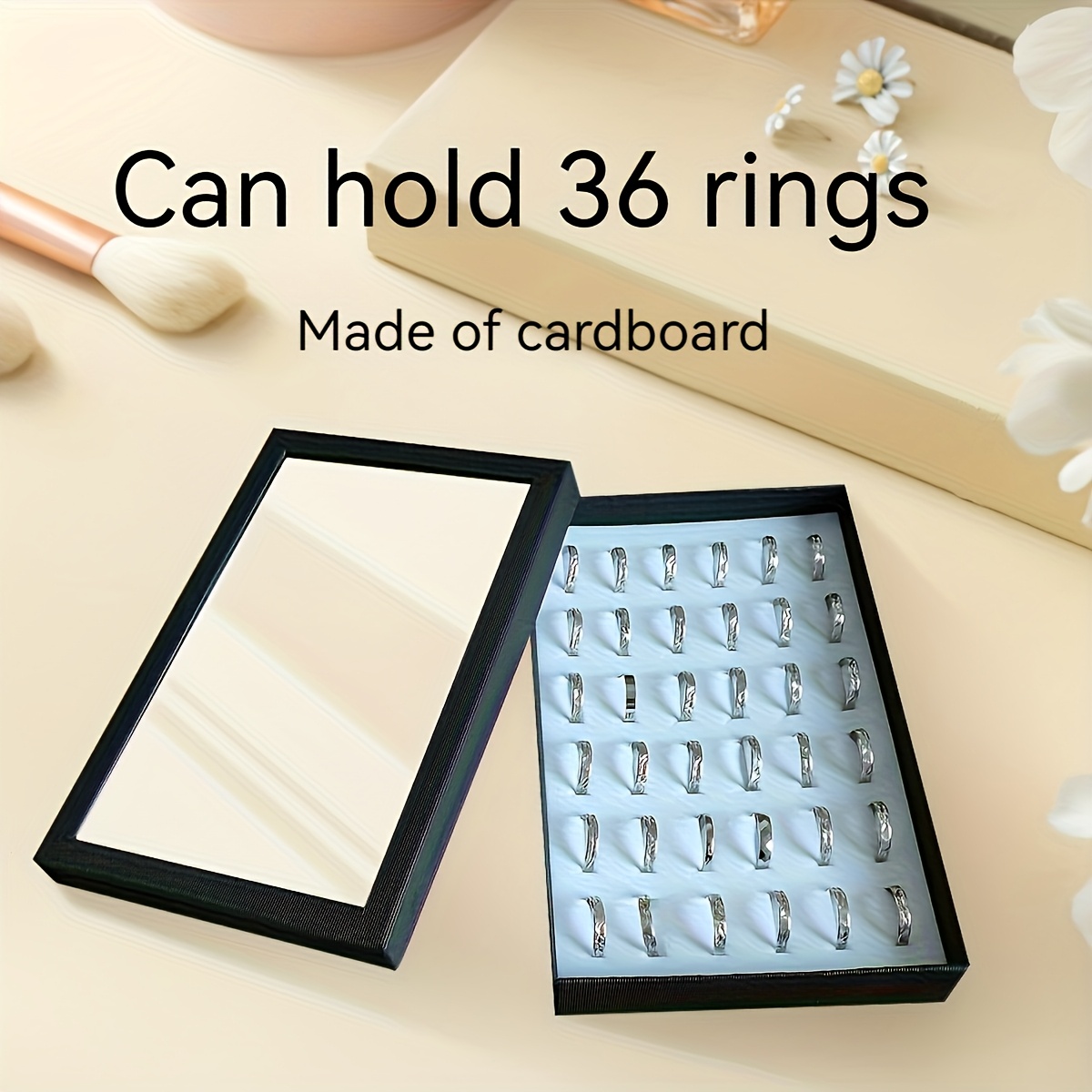 Elegant Color Plastic Desktop Ring Display Box